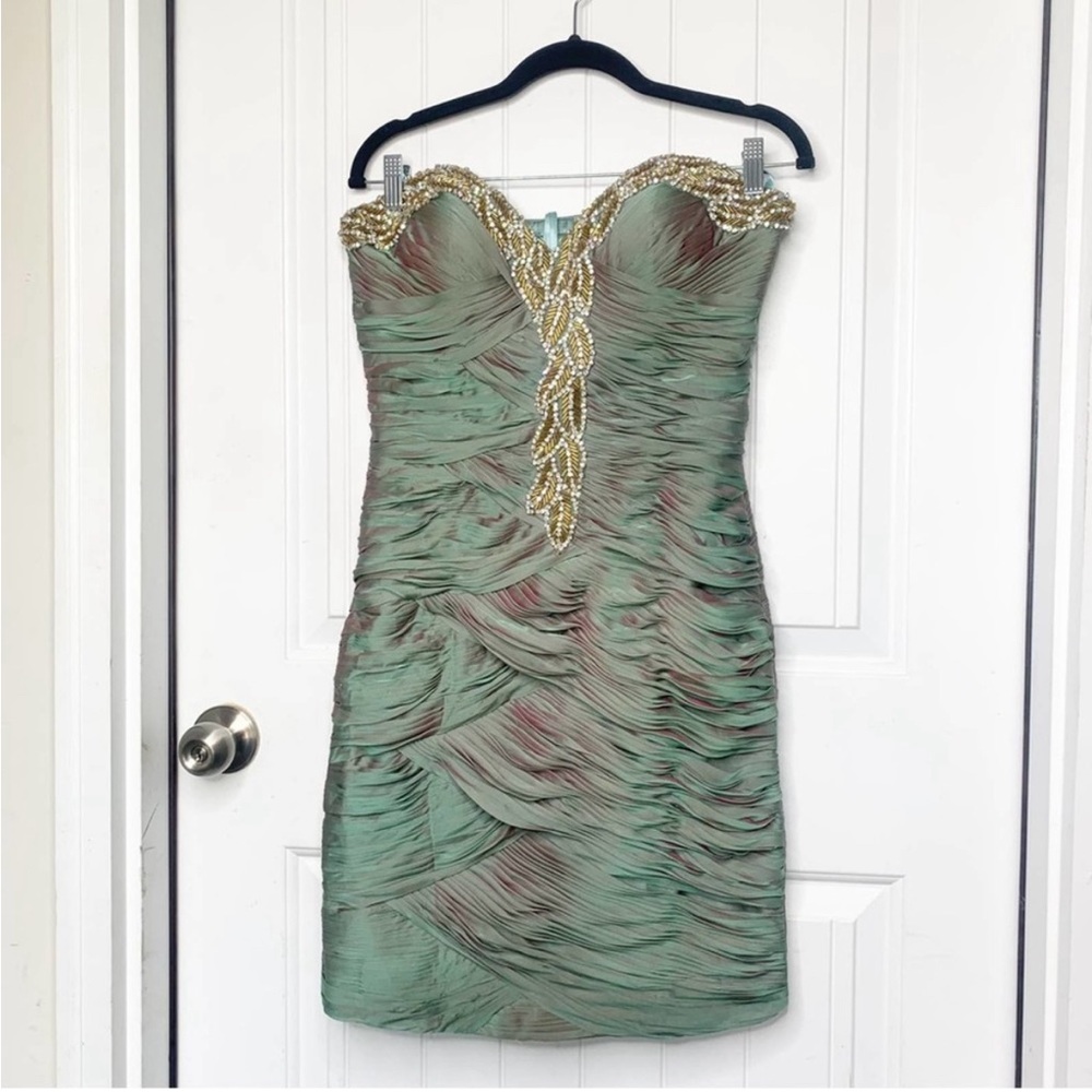 Jovani embellished strapless dress cocktail wedding guest homecoming size 8